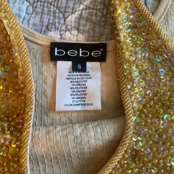 EUC BEBE S Gold Sequin Tank Top - Picture 3 of 7
